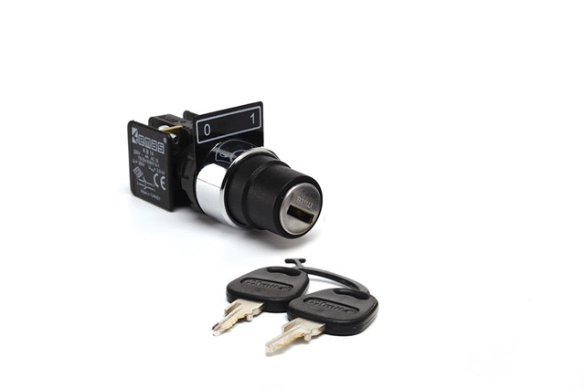 KB Series Plastic 1NO+1NC (0-I) 90° Key Operated Stay Put Key Removal at 0 position 22 mm Control Unit